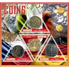 Coins on stamps